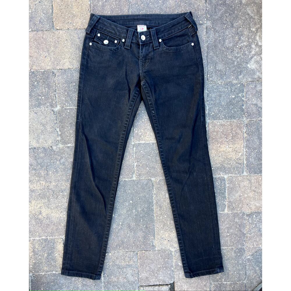 True Religion low rise black skinny jeans size 27x31 - Picture 3 of 6